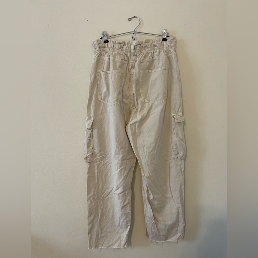 Berksha Mid Rise Cargo Pants, Beige, Size 12